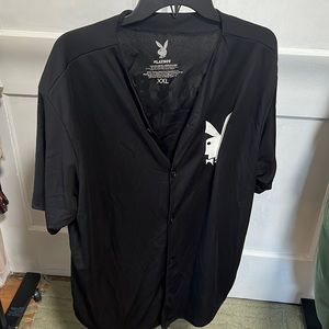 Oversized Playboy Jersey Button-Up